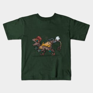 Steampunk velociraptor Kids T-Shirt